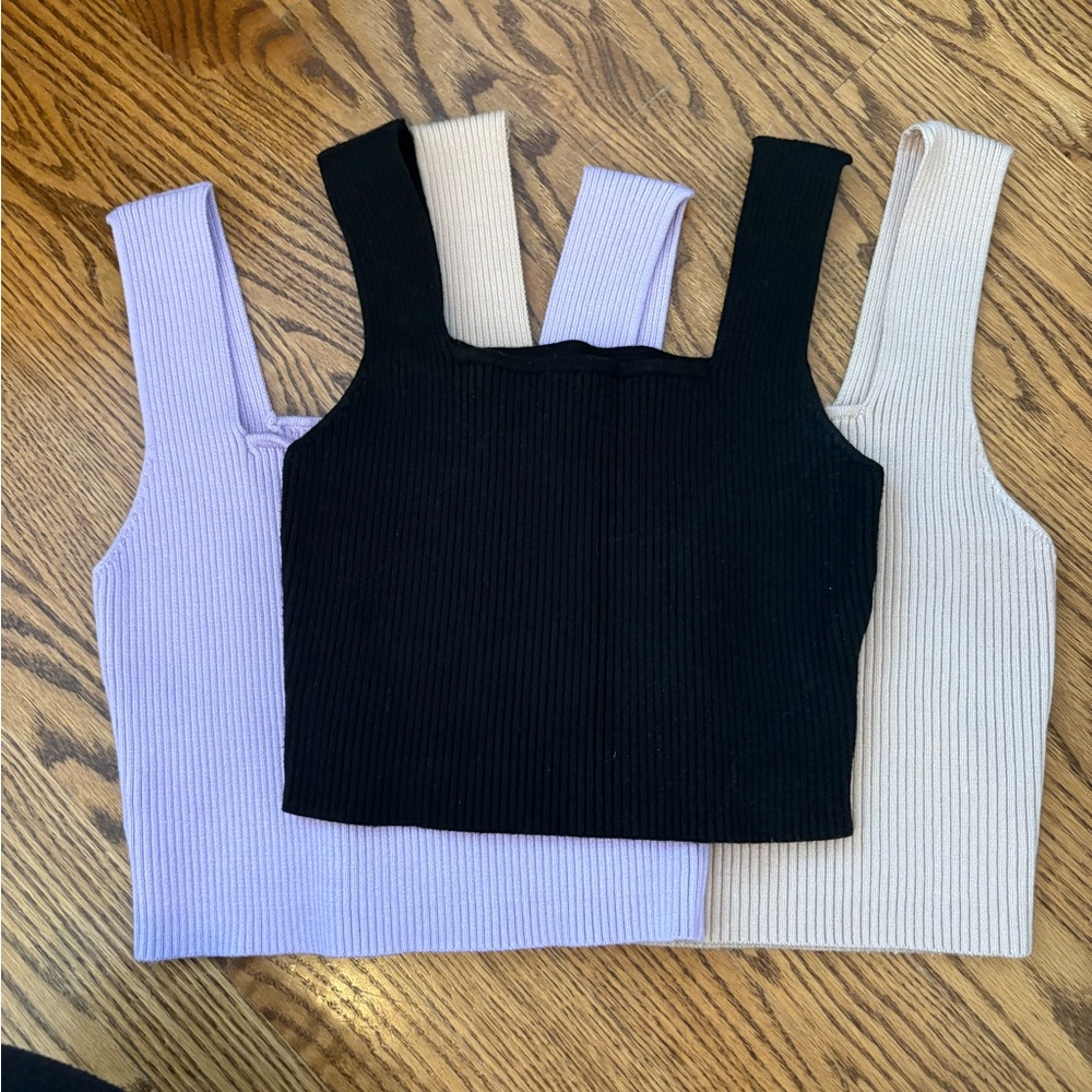 Ribbed Cropped Tanks